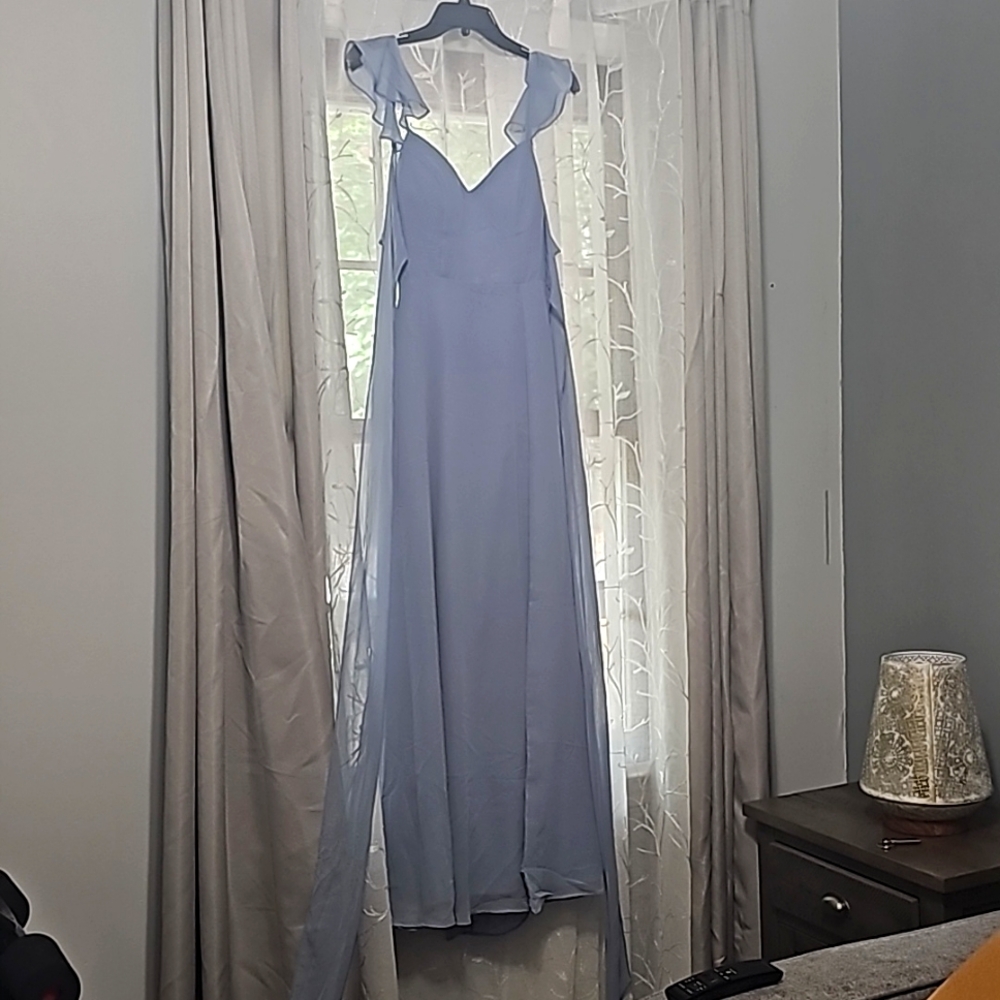 Dusty blue long dress